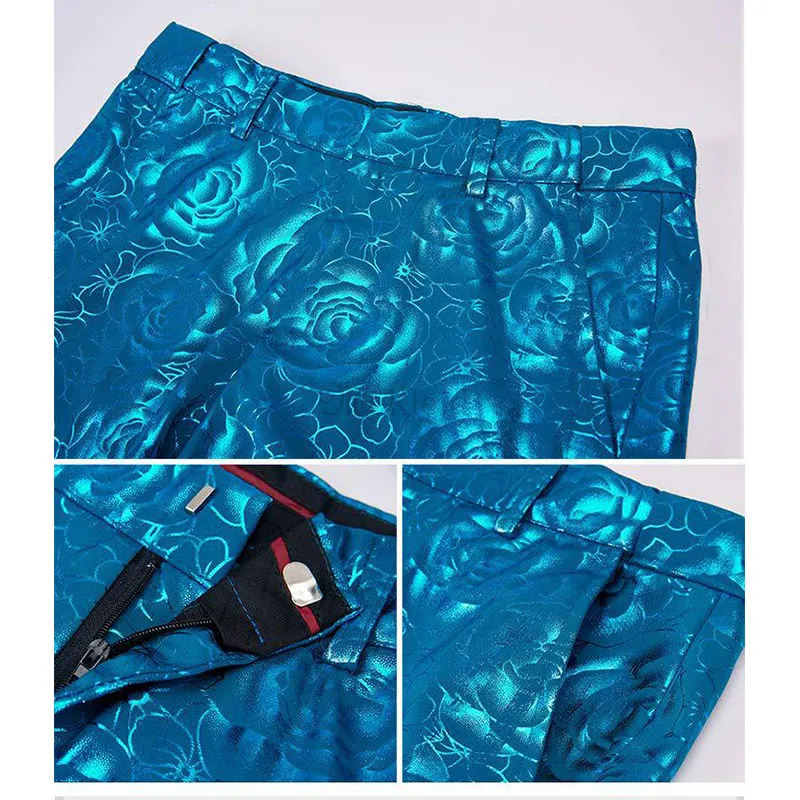Casual Gedruckt Männer Anzug Hombre Blazer Hosen Party Business Kleid Anzüge