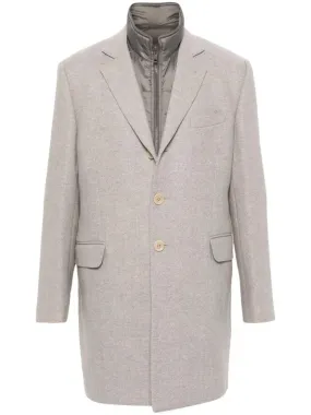   Fay  Beige Wool Coat With Herringbone Pattern Neutrals  Parka-Mäntel 