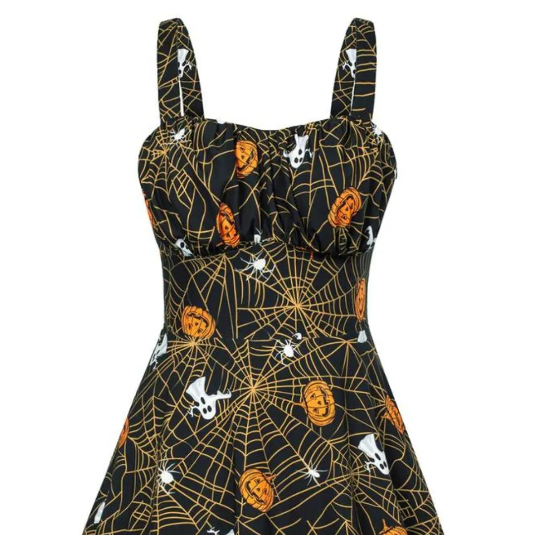 Festliches A-Linien-Kleid mit Halloween-Motiven