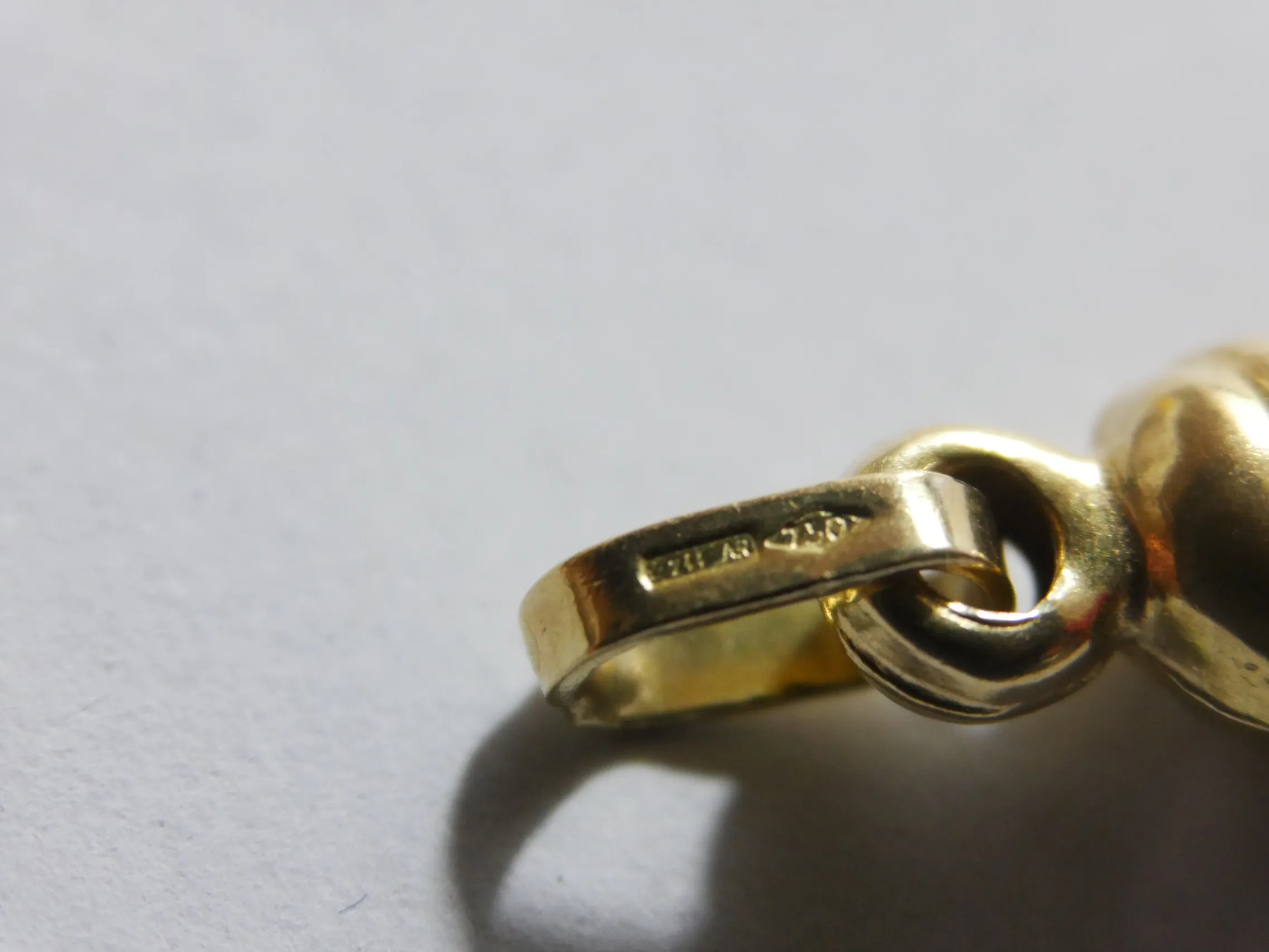 Goldanhänger Italienisches Horn Schnecke Glücksbringer 750er 18K Gold L: 32 mm