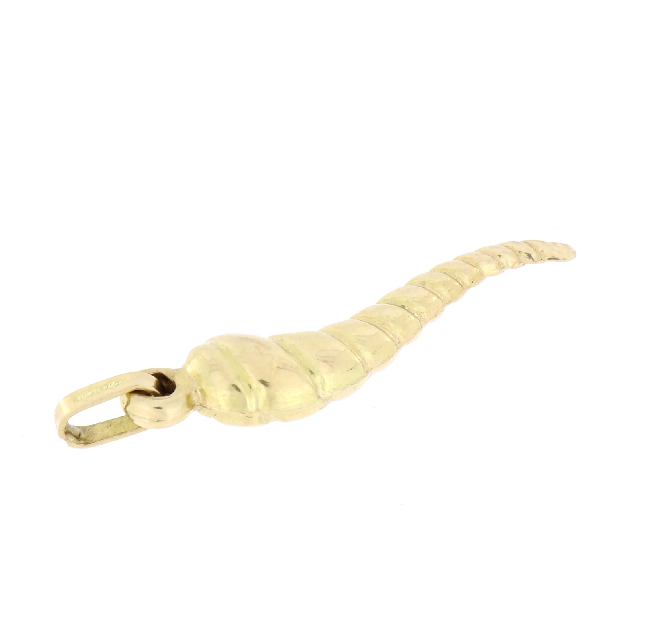 Goldanhänger Italienisches Horn Schnecke Glücksbringer 750er 18K Gold L: 32 mm
