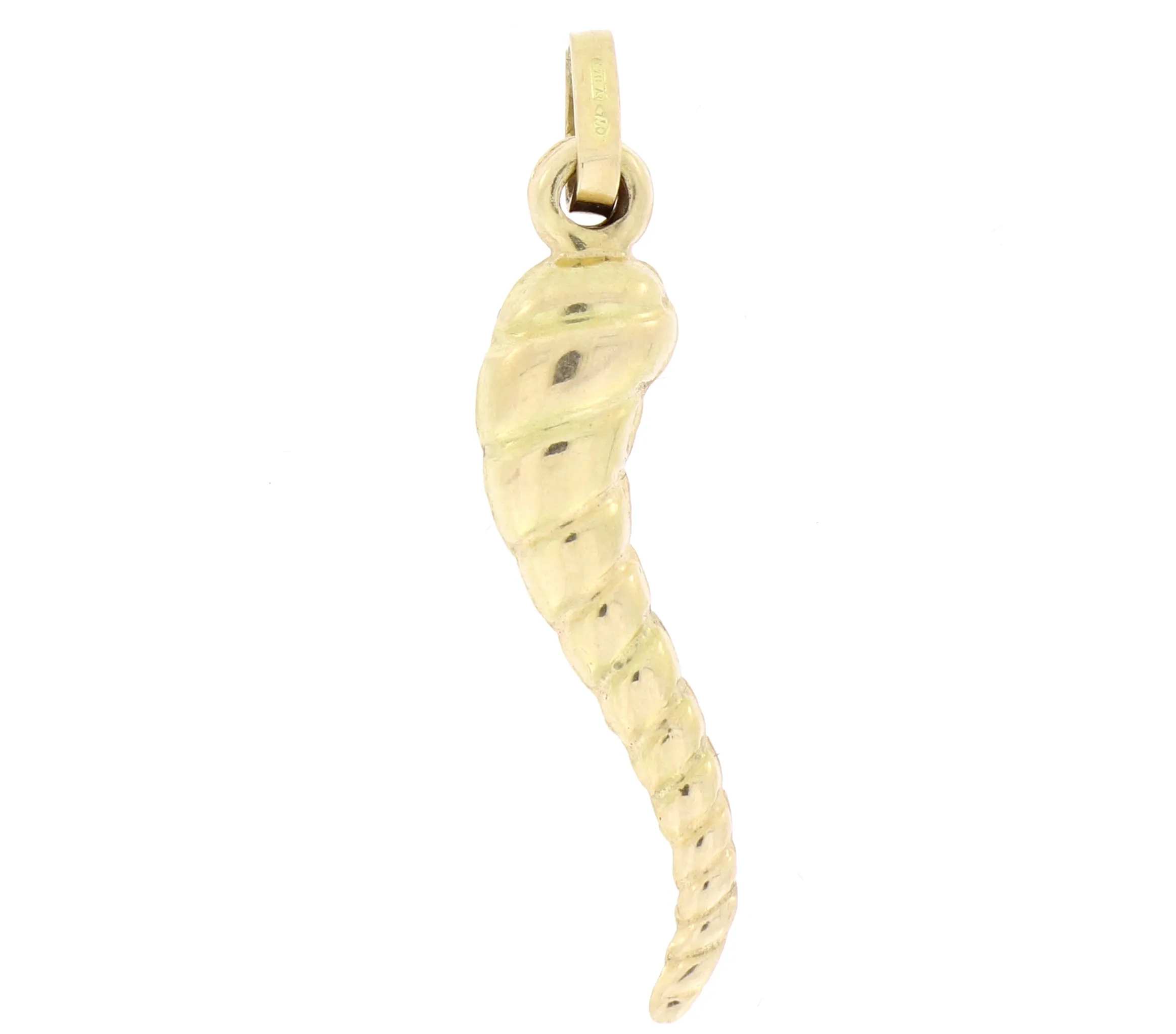Goldanhänger Italienisches Horn Schnecke Glücksbringer 750er 18K Gold L: 32 mm