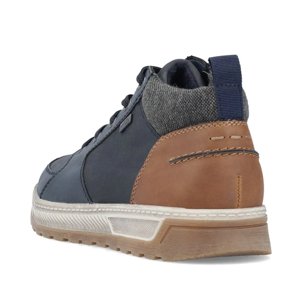 Rieker Herren Stiefel TEX Schnürung blau S24  37011-14