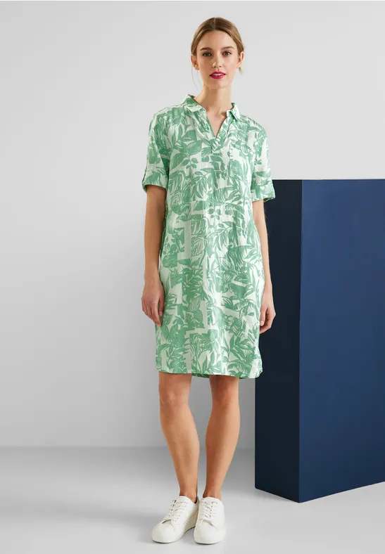 Street One Leinen Shirtkleid mit Print 
