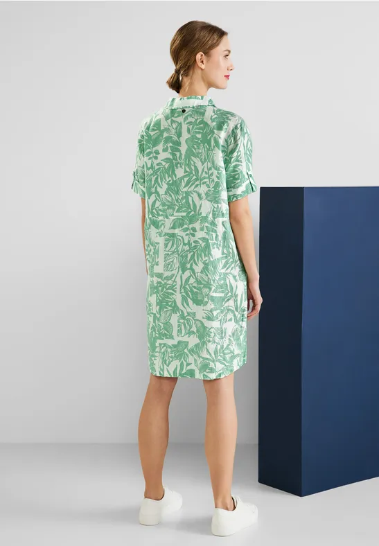 Street One Leinen Shirtkleid mit Print 